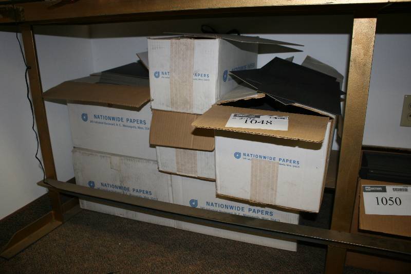 lot 1048 image: Shelf Lot of Miscellaneous Nationwide Papers Products Includes Rectangular Black Sheets.