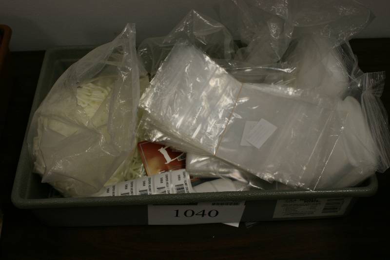 lot 1040 image: Bin Lot of Miscellaneous Plastic Hardware.
