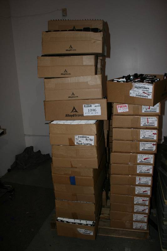 lot 1096 image: Pallet lot of Boxes of Dividers Includes Ultra Hockey Laces.