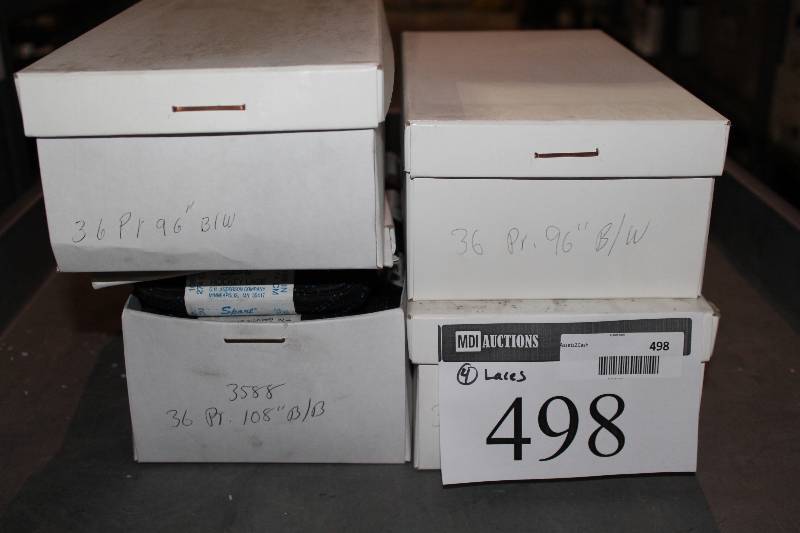 lot 498 image: Box Lot of (4) 96 Sport Hockey Laces Black.White app. 36perBox.