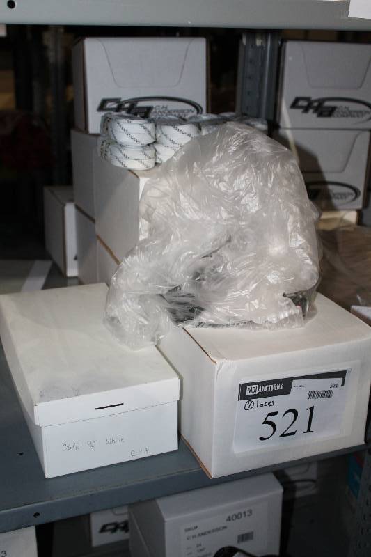 lot 521 image: Box Lot of (4) CH Anderson 130 Fused Wht 2 Black Ultra Laces app. 24perBox.