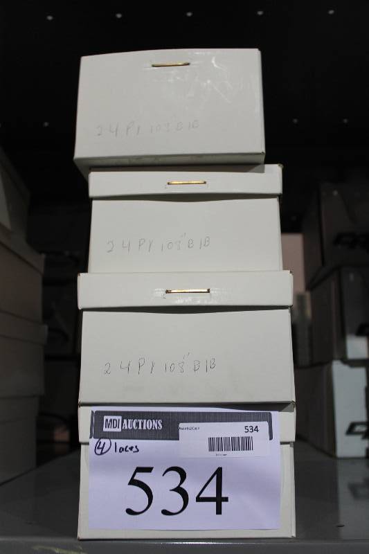 lot 534 image: Box Lot of (4) C.H.A. Hockey Laces 108 BlackBlue app. 24perBox.
