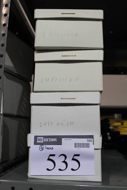 lot 535 image: Box Lot of (4) C.H.A. Hockey Laces 108 BlackBlue app. 24perBox.