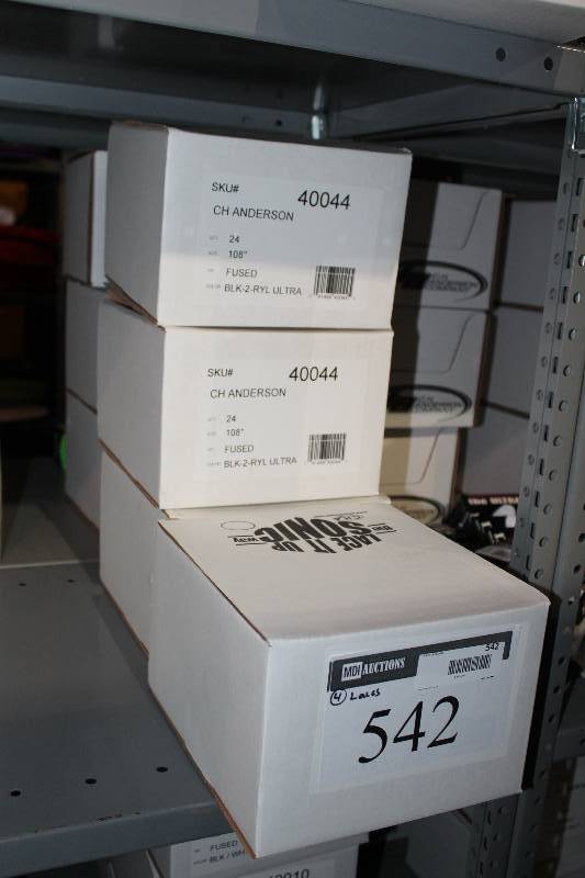 lot 542 image: Box Lot of (4) C.H.A. Hockey Laces 108 Black2 Ryl Ultra Fused app. 24perBox.