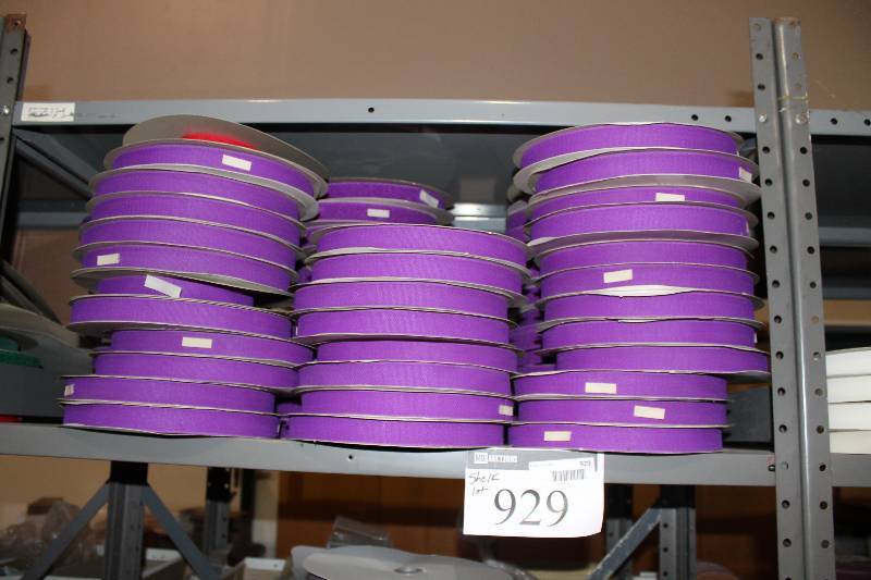lot 929 image: Shelf Lot of Purple Velcro Rolls.