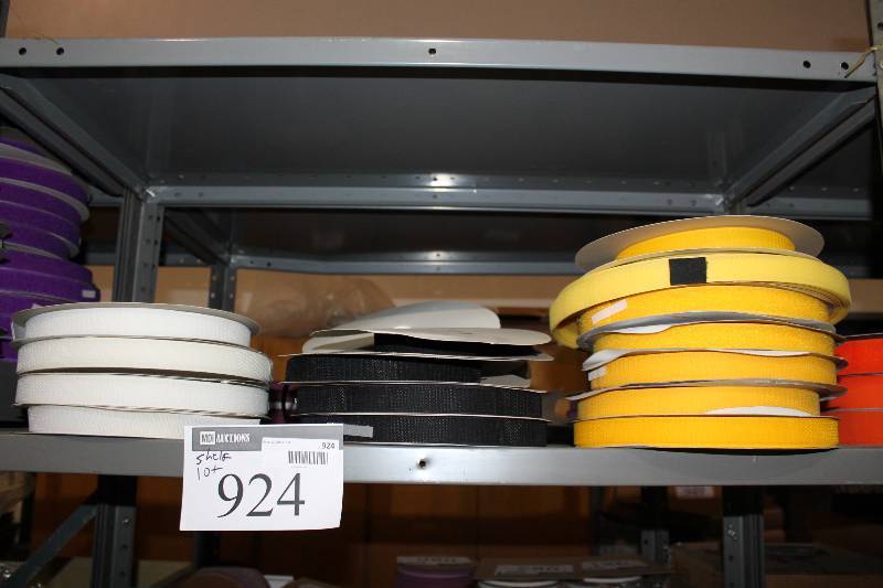 lot 924 image: Shelf Lot of YellowBlackWhite Velcro Rolls.