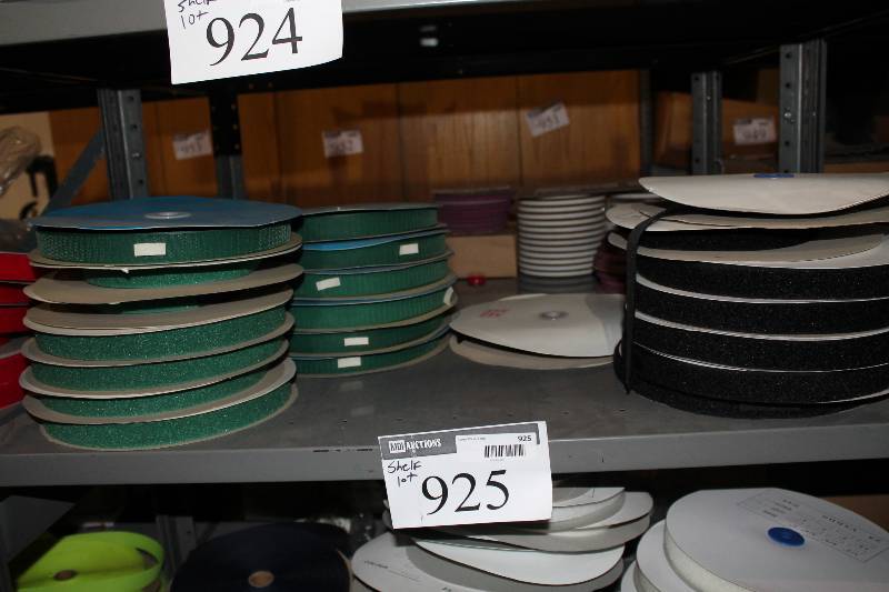 lot 925 image: Shelf Lot of GreenBlack Velcro Rolls.