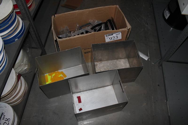 lot 923 image: Box Lot of Metal Containers (3) Box wMiscellaneous Content.