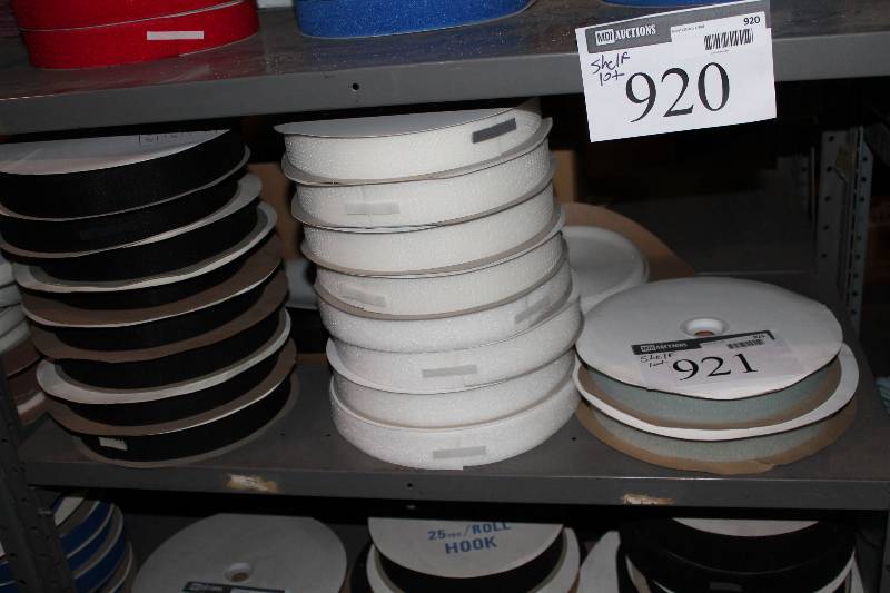 lot 921 image: Shelf Lot of BlackWhite Velcro Rolls.