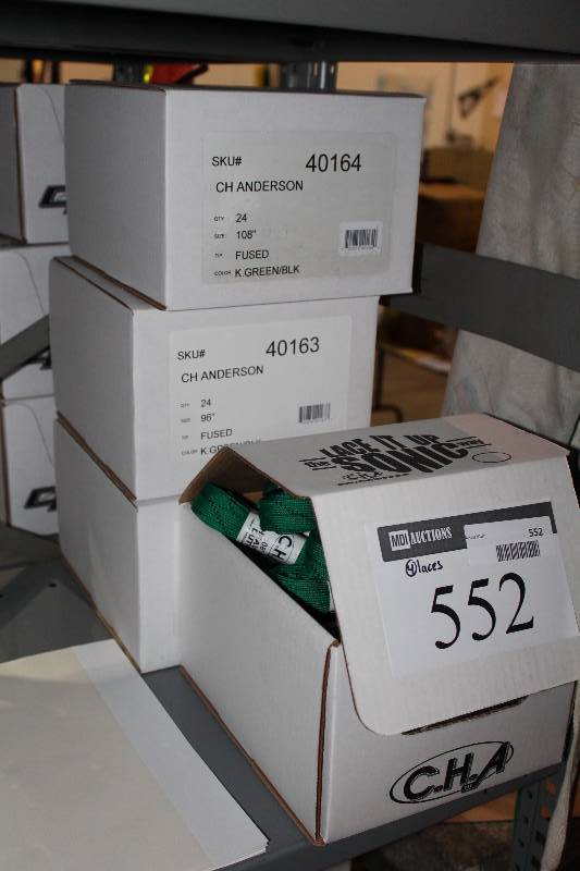 lot 552 image: Box Lot of (4) C.H.A. Heavy Duty Skate Laces 108 Fused GreenBlack app. 24perBox.