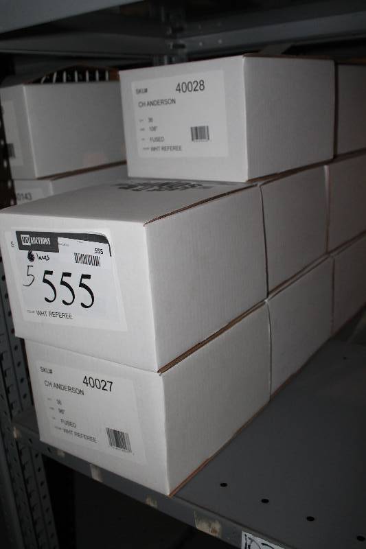 lot 555 image: Box Lot of (4) C.H.A. Heavy Duty Skate Laces 108 White Referee Color Fused app. 36perBox.