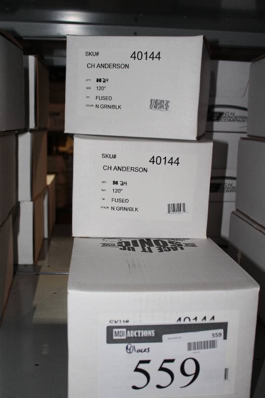 lot 559 image: Box Lot of (4) C.H.A. Heavy Duty Skate Laces 120 Fused Neon GreenBlack app. 24perBox.