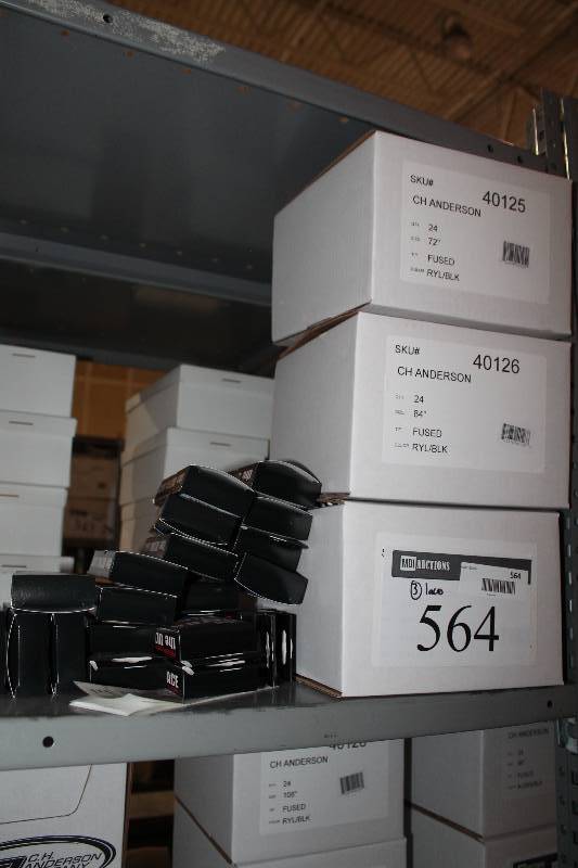 lot 564 image: Box Lot of (3) C.H.A. Heavy Duty Skate Laces 72 Royal BlueBlack Fused app. 24perBox.