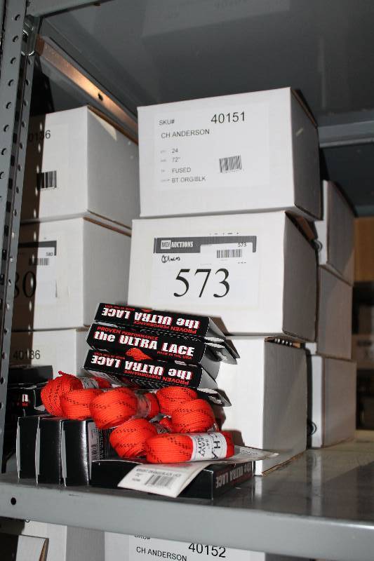 lot 573 image: Box Lot of (3) C.H.A. The Ultra Lace Sonic Tip 72 Fused Bright OrangeBlack app. 24perBox.
