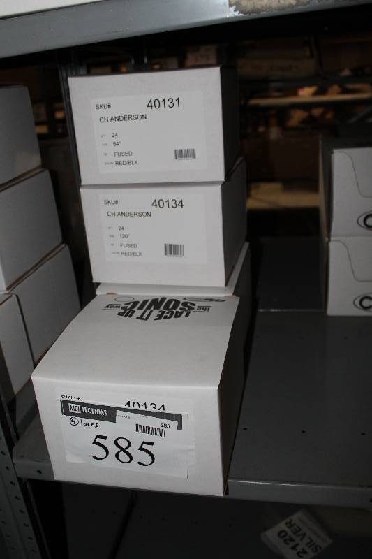 lot 585 image: Box Lot of (4) C.H.A. Heavy Duty Hockey Laces 12084 Fused RedBlack app. 24perBox.