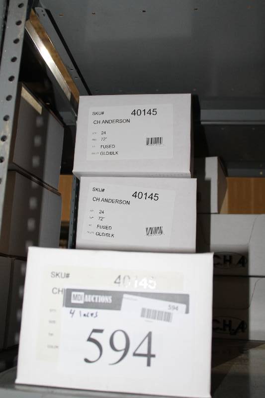 lot 594 image: Box Lot of (4) C.H.A. Ultra Lace Sonic Tips Hockey Laces 72 Fused GoldBlack app. 24perBox.