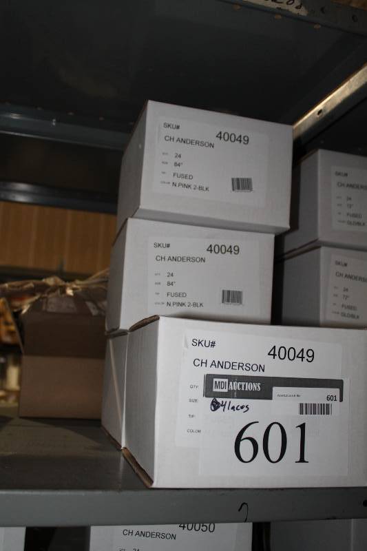 lot 601 image: Box Lot of (4) C.H.A. Ultra Lace Sonic Tips Hockey Laces 84 FusedPinkBlack app. 24perBox.