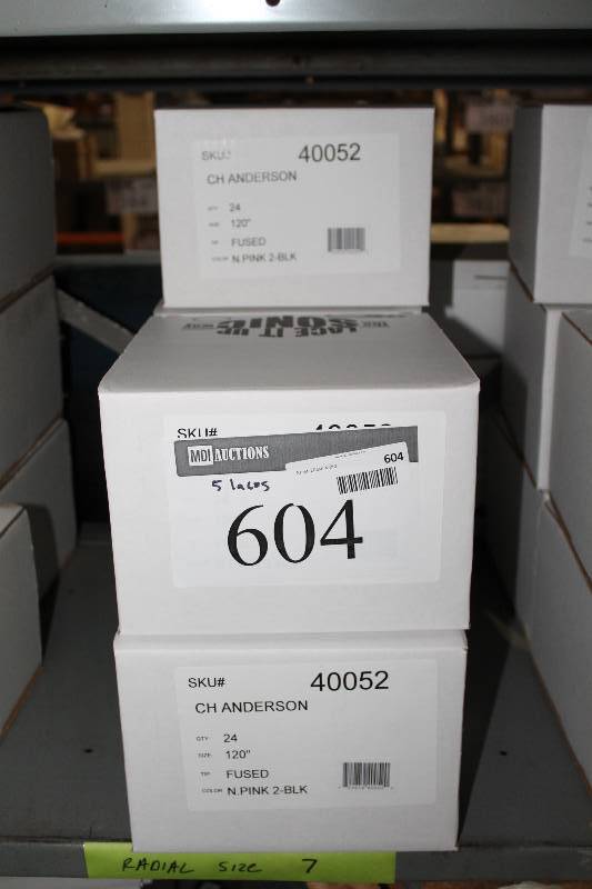 lot 604 image: Box Lot of (5) C.H.A. Ultra Lace Sonic Tips Hockey Laces 120 FusedPinkBlack app. 24perBox.