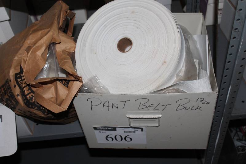 lot 606 image: Box Lot of White Fabric Rolls.