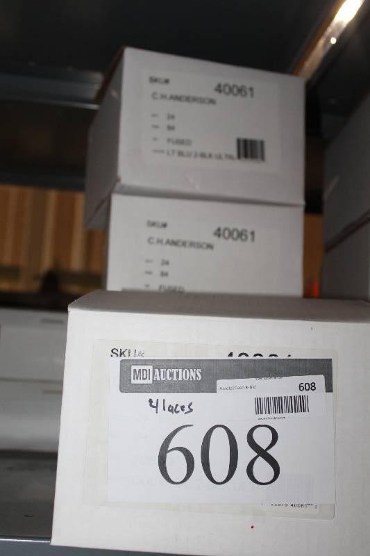 lot 608 image: Box Lot of (4) C.H.A. Ultra Lace Sonic Tips Hockey Laces 84 Fused Cool Blue2Black app. 24perBox.