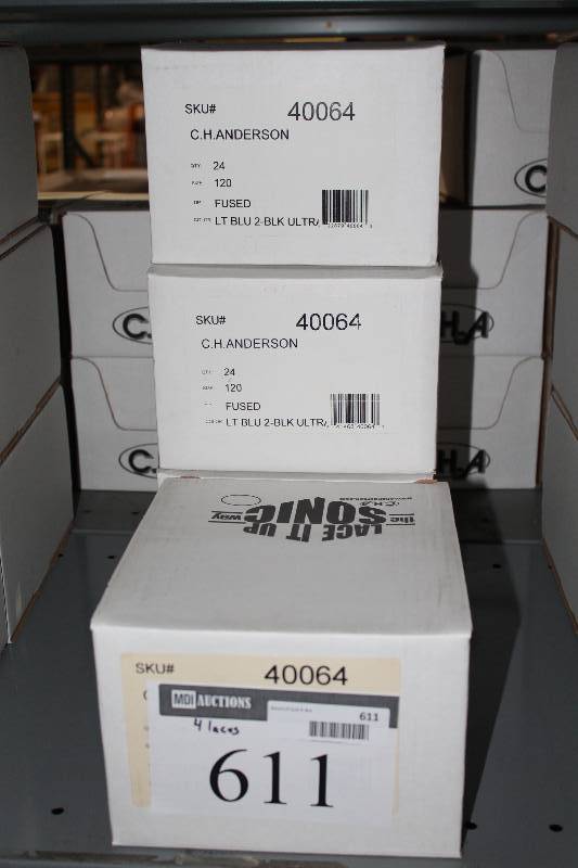 lot 611 image: Box Lot of (4) C.H.A. Ultra Lace Sonic Tips Hockey Laces 120 Fused Cool Blue2Black app. 24perBox.