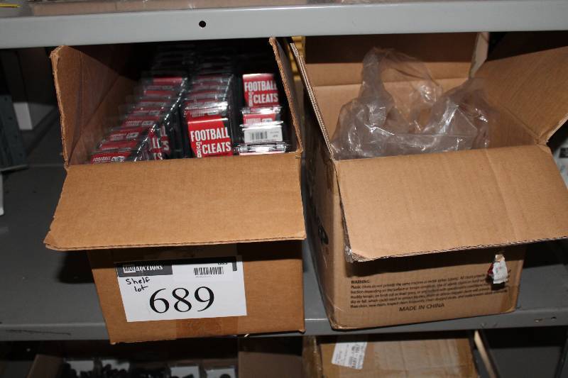 lot 689 image: Shelf Lot Including Football Cleats, PlasticMetal 58.