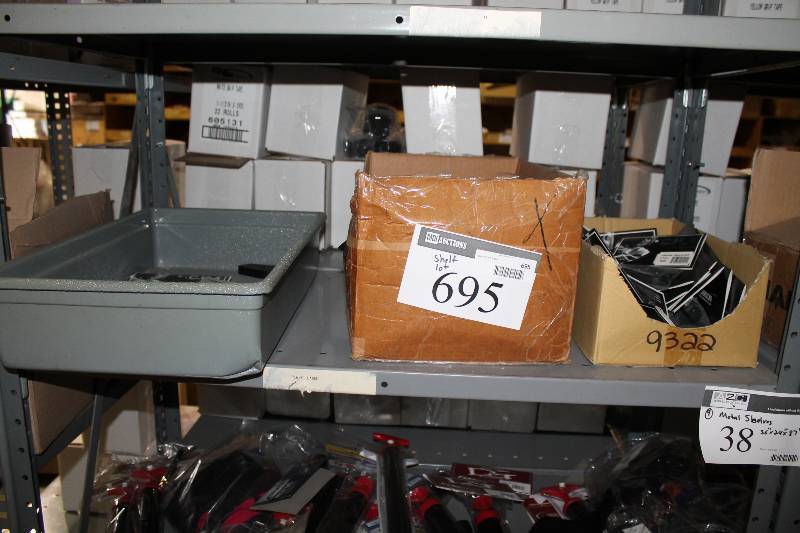 lot 695 image: Shelf Lot Including Umpire Indicator 3 Dial Basketball Net, 3 Color Metal Tray And More.