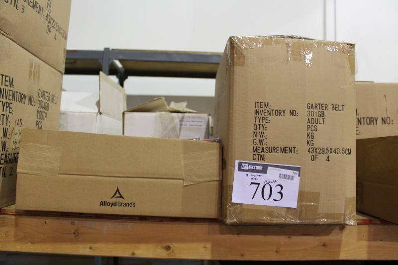 lot 703 image: Box Lot of (2) Senior Garter Belts Adult 32- 48 Elastic Waistband wVelcro Closure Adjustable.