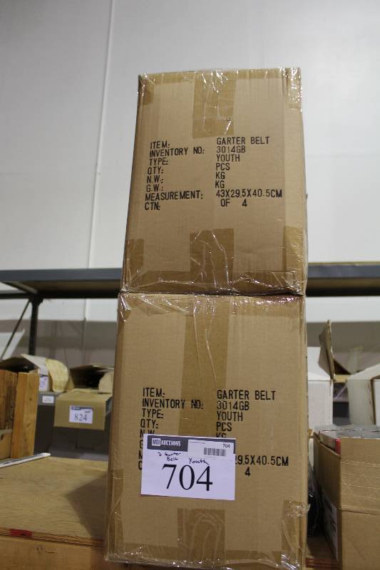 lot 704 image: Box Lot of (2) Youth Garter Belts Elastic Waistband wVelcro Closure Adjustable.