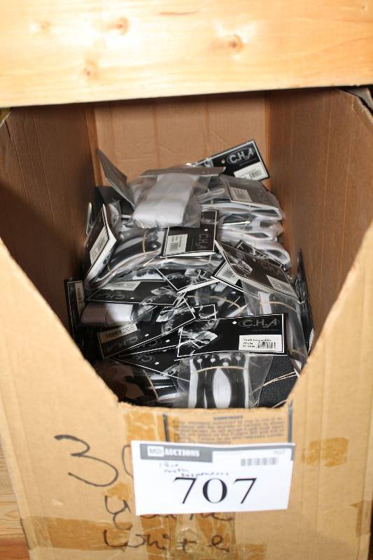 lot 707 image: Box Lot of Youth Suspenders White C.H.A. Brand.