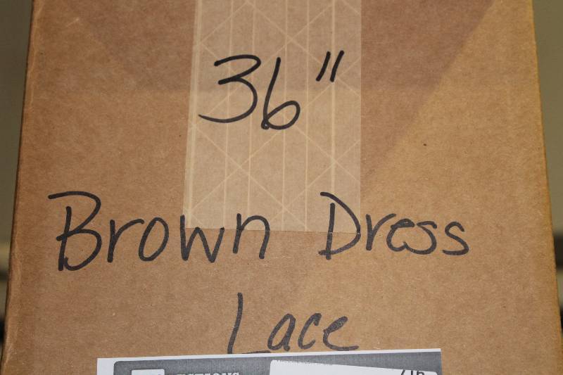 lot 716 image: Box of C.H.A. 36 Brown Dress Lace The Ultra Lace.