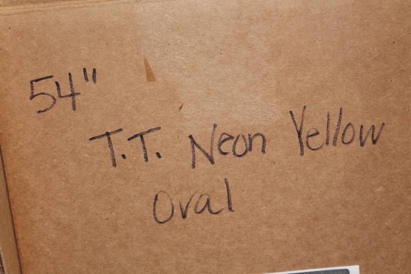 lot 750 image: Box of C.H.A. 54 Neon Yellow TT Oval Lace The Ultra Lace.