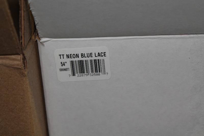 lot 753 image: Box of C.H.A. 54 Neon Blue TT Oval Lace The Ultra Lace.