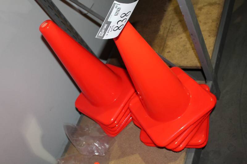 lot 838 image: Lot of (10) Orange Safety Cones.