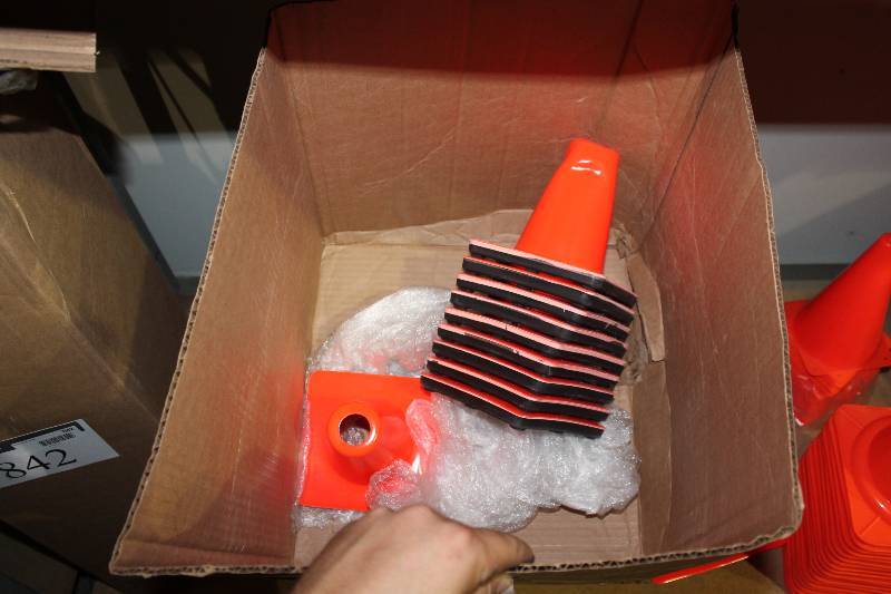 lot 841 image: Box Lot of (2) Small Orange Cones.