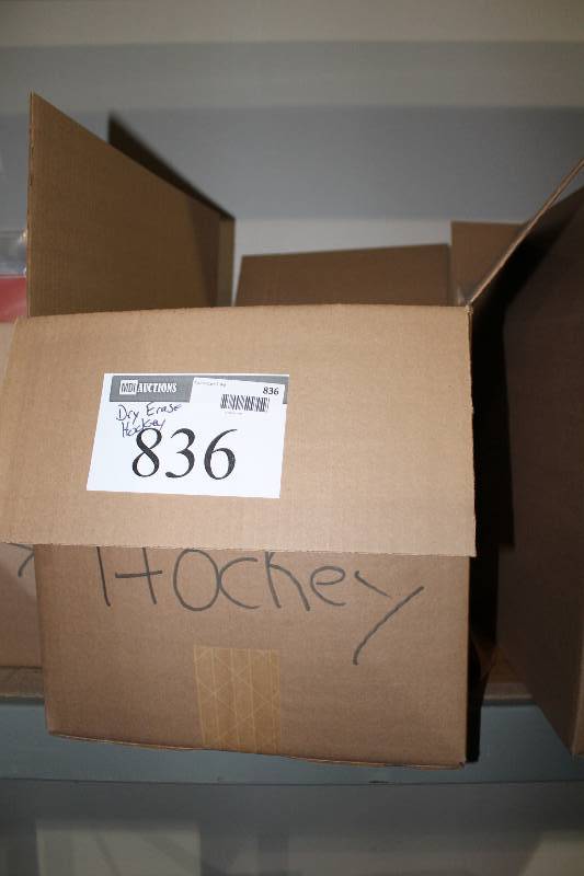 lot 836 image: Box Lot of Dry Erase Hockey Play Maker Boards C.H.A. Brand.