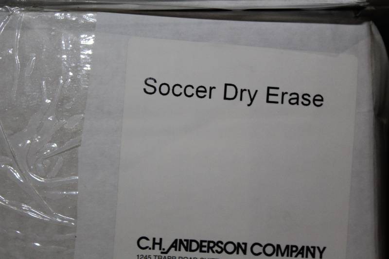 lot 845 image: Box Lot of Soccer Dry-Erase Play Maker Boards. C.H.A. Brand.