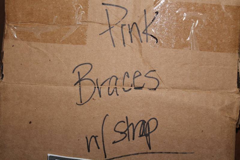 lot 850 image: Box Lot of Triton Armor Braces wStrap Mouth Guard Pink.