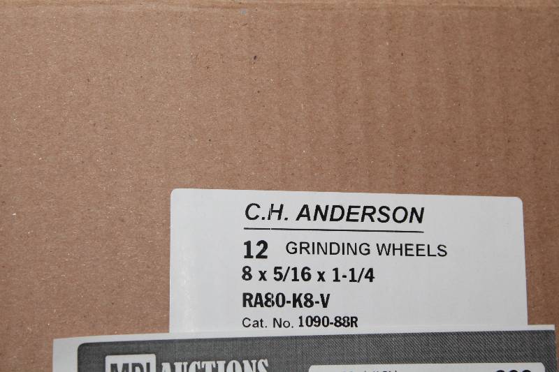 lot 999 image: Box of C.H.A. Grinding Wheels, 8 x 516 x 1 14 app. 12 ct.