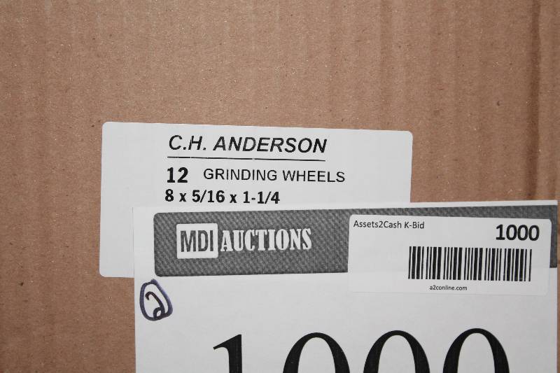 lot 1000 image: Box of C.H.A. Grinding Wheels, 8 x 516 x 1 14 app. 12 ct.