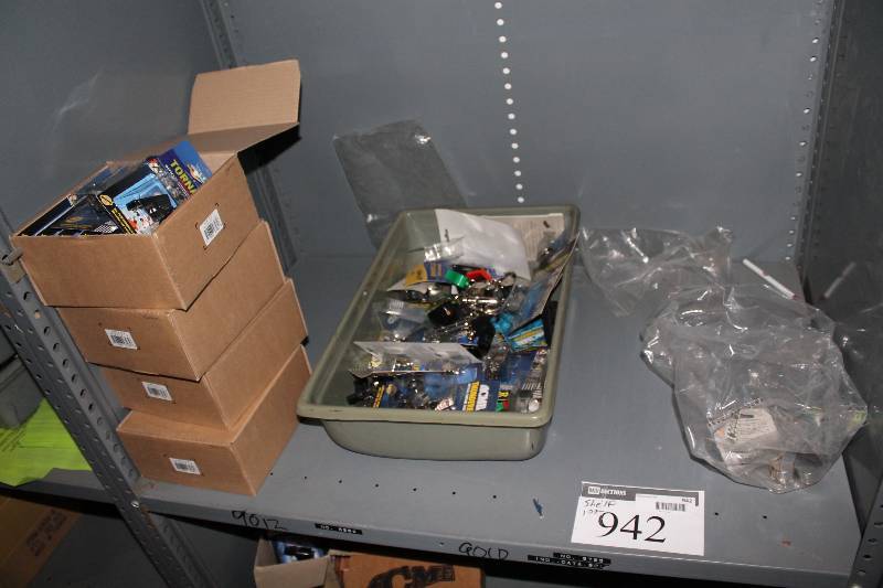 lot 942 image: Shelf Lot Including Thunderer Official Referee Whistle, Metal wString Screw Driver Tornado Whistles And More.