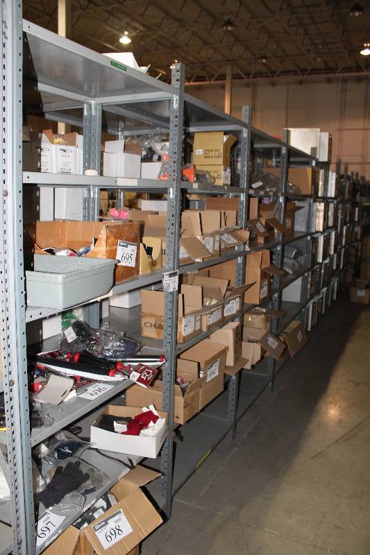 lot 38 image: Lot of (9) Metal Shelving Units 36 x 24 x 87 Contents Not Included.
