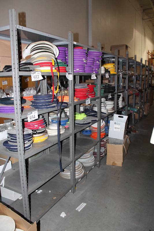 lot 40 image: Lot of (9) Metal Shelving Units 36 x 24 x 87 Contents Not Included.
