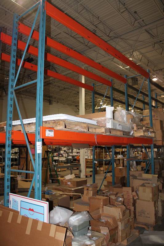 lot 30 image: Pallet Racking Lot Including 12 x 6 Cross Beams (4) 8 Cross Beams (32) 13 Uprights (10) 8 x 3.5 Cross Beam.