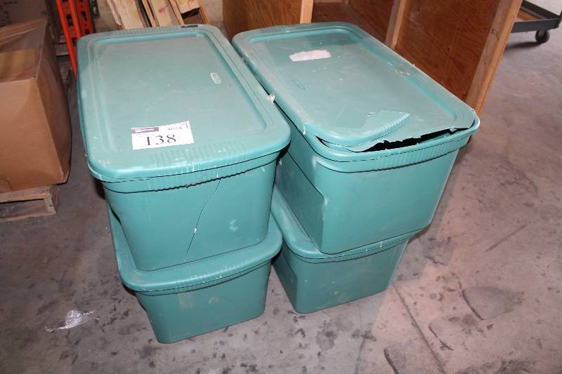 lot 138 image: Bin Lot Including Plastic Bins (4) Includes Contents.