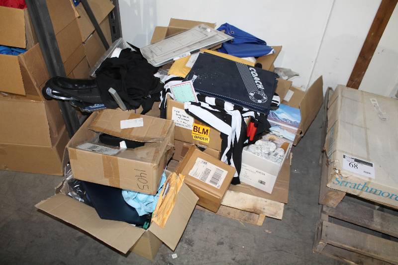 lot 71 image: Sporting Lot Including Shin Guards Hockey Laces Play-By-Play Clipboards And More.