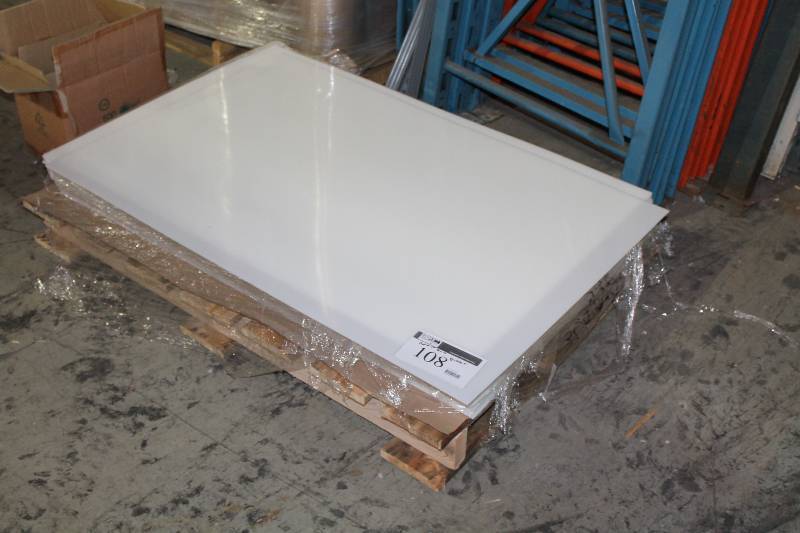 lot 108 image: Lot of (50) Plastic Sheeting Boards White 46.5 x 30.5.