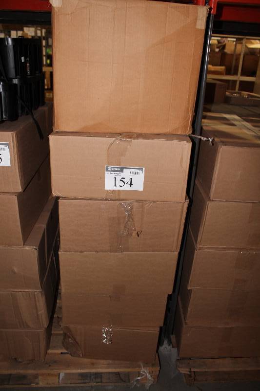 lot 154 image: Box Lot of (6) Plastic Water Bottles wLids WhiteRed.