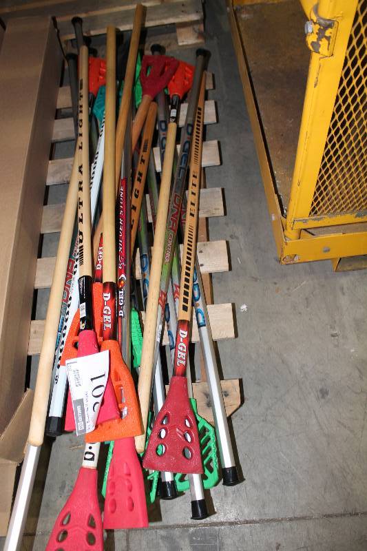lot 201 image: Lot of (21) Miscellaneous Broom Ball Sticks.