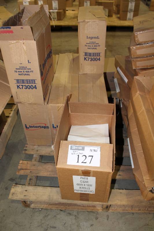 lot 127 image: Pallet of Legen Tape 70mm x 450ft Natural Style.